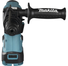 Perforateur sans fil Makita en vue de face avec poignée latérale et Makita Logo.