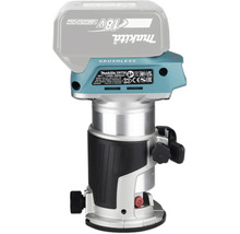 Affleureuse sans fil Makita DRT50 avec moteur sans charbon et batterie lithium-ion 18 Volts.