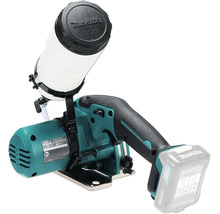 Coupe-verre et carrelage sans fil Makita CC301D avec réservoir d'eau et batterie.