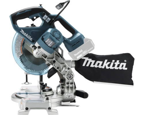 Makita Akku-Kapp- und Gehrungssäge 18 Volt mit Staubfangbeutel und Sägeblatt.