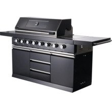 Barbecue à gaz avec tiroirs et étagère latérale