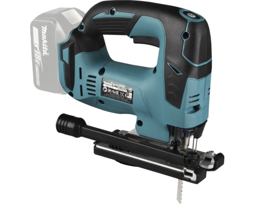 Scie sauteuse sans fil Makita avec batterie lithium-ion 18 Volt et raccord d aspiration.