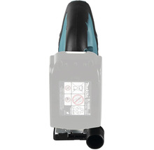 Batterie Makita BL1860B de 18 Volts et 6 Ampères-heures sur un outil électrique avec des symboles d avertissement et de recyclage.