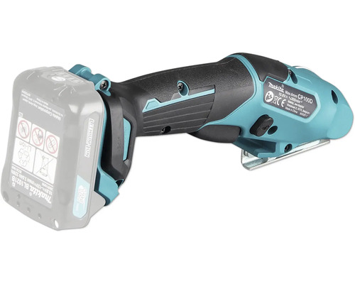 Akku-Universalschneider Makita CP100D zum Schneiden verschiedener Materialien, kompatibel mit 12 Volt Lithium-Ionen-Akkus.