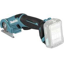 Makita Akku-Multischneider mit ergonomischem Handgriff und Schneidkopf, betrieben mit 12 Volt Akku.