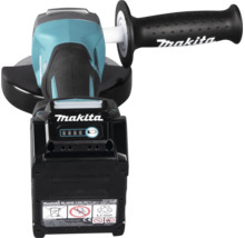 Meuleuse d angle sans fil Makita avec batterie Lithium ion et poignée latérale.