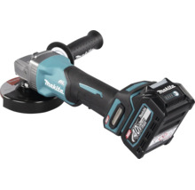 Meuleuse d'angle sans fil Makita XGT 40 Volt Max avec moteur sans charbon et poignée latérale.