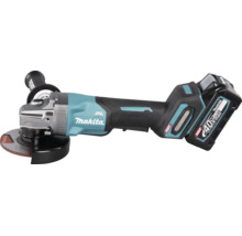 Meuleuse d'angle sans fil Makita 40 Volt Max XGT avec moteur sans balais, poignée latérale et carter de protection.