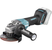 Meuleuse angulaire sans fil Makita 40 Volt avec moteur sans balais, carter de protection et poignée latérale.