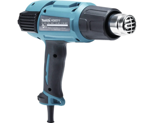 Décapeur thermique Makita HG6031V avec poignée ergonomique et buse en acier inoxydable.