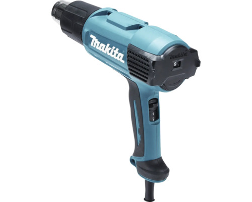 Décapeur thermique Makita avec molette de réglage de température et interrupteur.