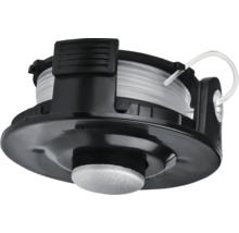 Bobine de fil pour coupe-bordures en plastique noir avec fil de nylon transparent.