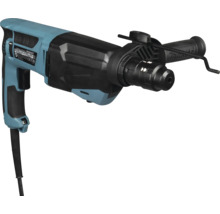 Makita Kombihammer HR2670FT in Blau und Schwarz mit SDS-plus Werkzeugaufnahme, Zusatzhandgriff und Tiefenanschlag.