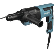 Makita Bohrhammer mit Seitengriff und Tiefenanschlag, türkis und schwarz, kabelgebunden.