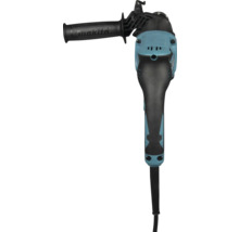 Makita Bohrhammer in der Ansicht von oben mit schwarzem Zusatzhandgriff und gummiertem Hauptgriff.