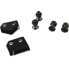 Schwarzes Ersatzmesser-Set aus Metall für Mähroboter mit vier Schrauben und Muttern.