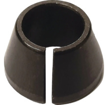 Manchon de serrage conique en métal avec fente verticale.