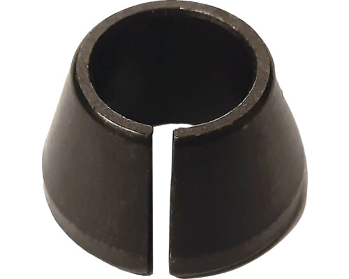 Manchon de serrage conique en métal avec fente verticale.