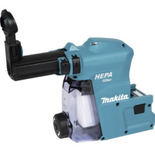 Système d aspiration de poussière Makita avec filtre HEPA et réservoir transparent pour marteaux perforateurs.