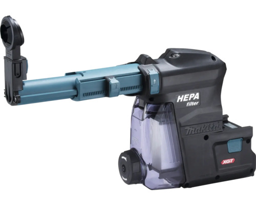 Makita Staubabsaugung mit HEPA Filter für Akku-Bohrhämmer der XGT Serie mit Teleskoparm und Staubbehälter.