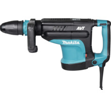 Makita Abbruchhammer mit Anti-Vibrations-Technologie, Zusatzhandgriff und D-Handgriff. Makita Logo.