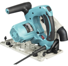 Scie plongeante Makita SP6000 avec plaque de base et boutons de réglage pour des coupes précises.