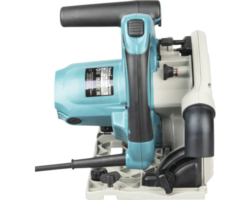 Scie plongeante Makita SP6000 avec boîtier bleu et poignée noire.