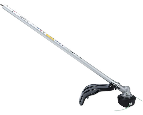 Embout coupe-herbe Makita EM406MP pour moteur multifonction avec tête de coupe et capot de protection.