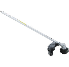 Embout coupe-bordure pour système multifonction avec long manche en métal et capot de protection.