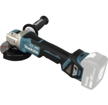 Makita Akku-Winkelschleifer mit bürstenlosem Motor, Seitengriff und 18 Volt Lithium-Ionen Akku.