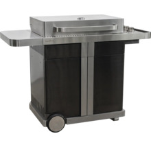 Chariot de barbecue Buschbeck avec couvercle en acier inoxydable et tablettes latérales