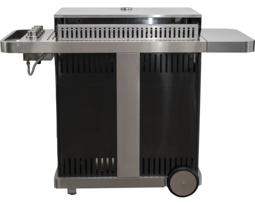 Barbecue à gaz avec étagère latérale et roues