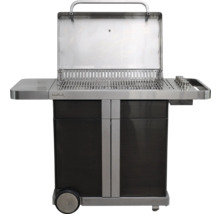 Chariot de barbecue Buschbeck avec grille et couvercle ouvert
