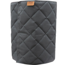 Housse de protection matelassée pour pots de fleurs en anthracite avec motif à losanges et Videx Garden Logo.