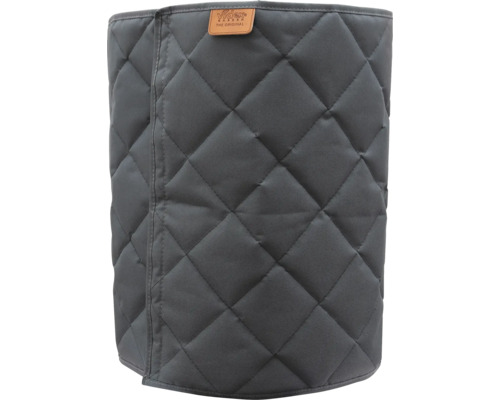 Housse de protection matelassée pour pots de fleurs en anthracite avec motif à losanges et Videx Garden Logo.