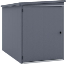 Armoire de jardin en métal avec toit en pente et une porte, anthracite.