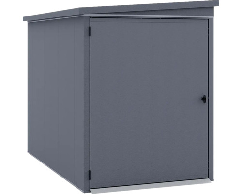 Armoire de jardin en métal avec toit en pente et une porte, anthracite.