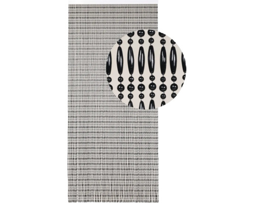 Dekorative Perlenvorhang mit schwarzem Perlendesign.