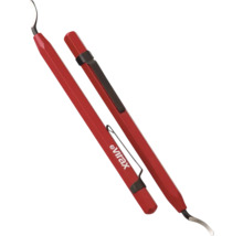 Ébavureur de poche Virax avec clip et lame courbe en acier.