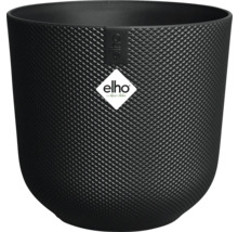 Schwarzer Blumentopf mit Rautenmuster und Elho Logo