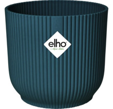 Pot de fleurs en plastique avec structure rainurée et logo Elho