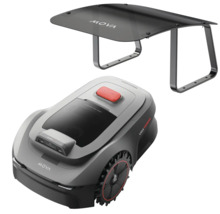 Tondeuse robot avec garage pour la protection contre les intempéries