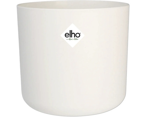 Pot de fleurs blanc avec le logo Elho