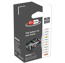 Batterie lithium-ion Bosch 18 volts 2,5 Ah, emballage