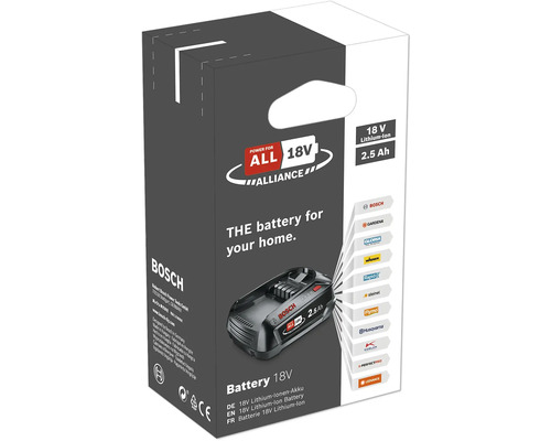 Batterie lithium-ion Bosch 18 volts 2,5 Ah, emballage