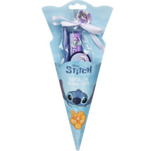 Cornet scolaire Disney Stitch garni de six fournitures pour la rentrée.