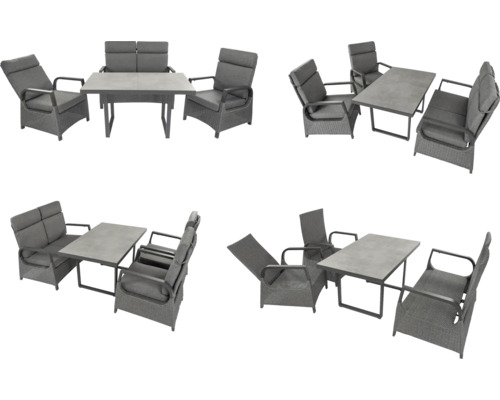 Ensemble de meubles de jardin avec table, banc et chaises