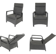 Chaise de jardin en polyrotin en quatre vues