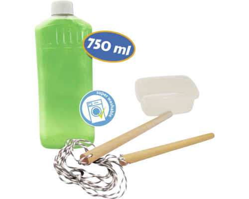 Kit d'entretien pour sols avec liquide de nettoyage 750 ml, seau et serpillère
