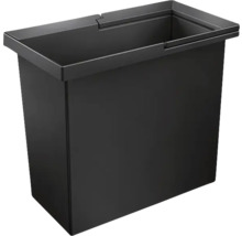 Poubelle rectangulaire noire en plastique comme insert pour les systèmes de tri des déchets.